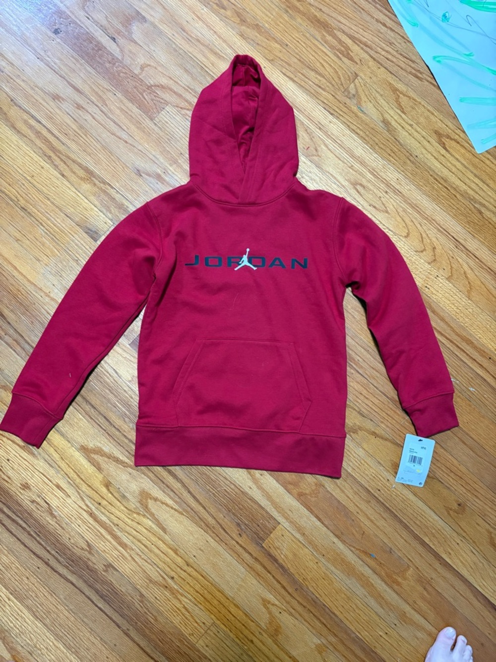 Jordan Red Kids Hoodie with Black Logo